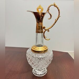Vintage Italian gold plated glass decanter